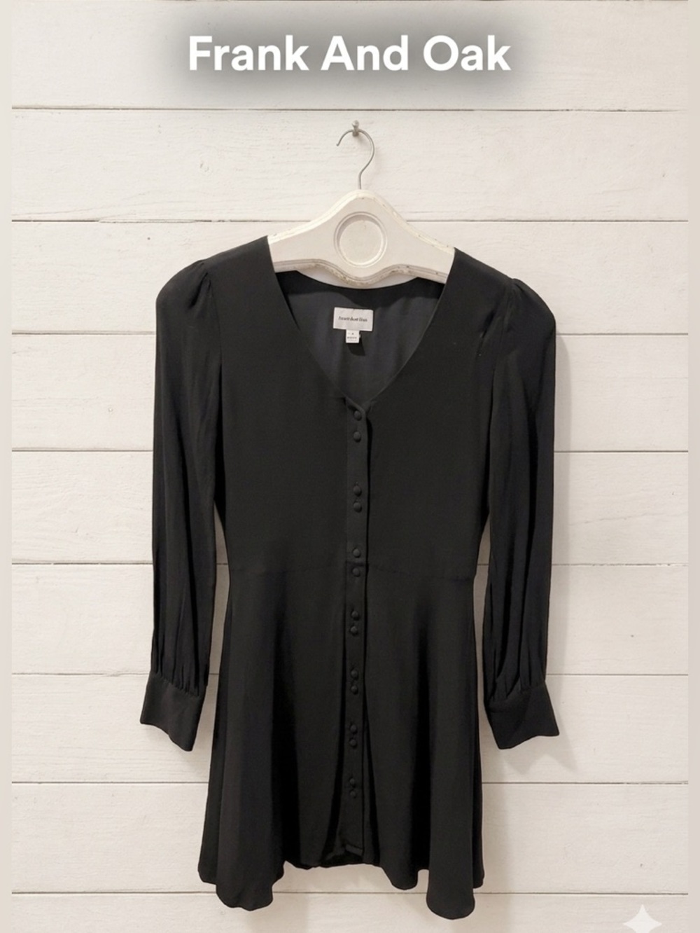 Black Button-Front Mini Dress – Frank And Oak – XS